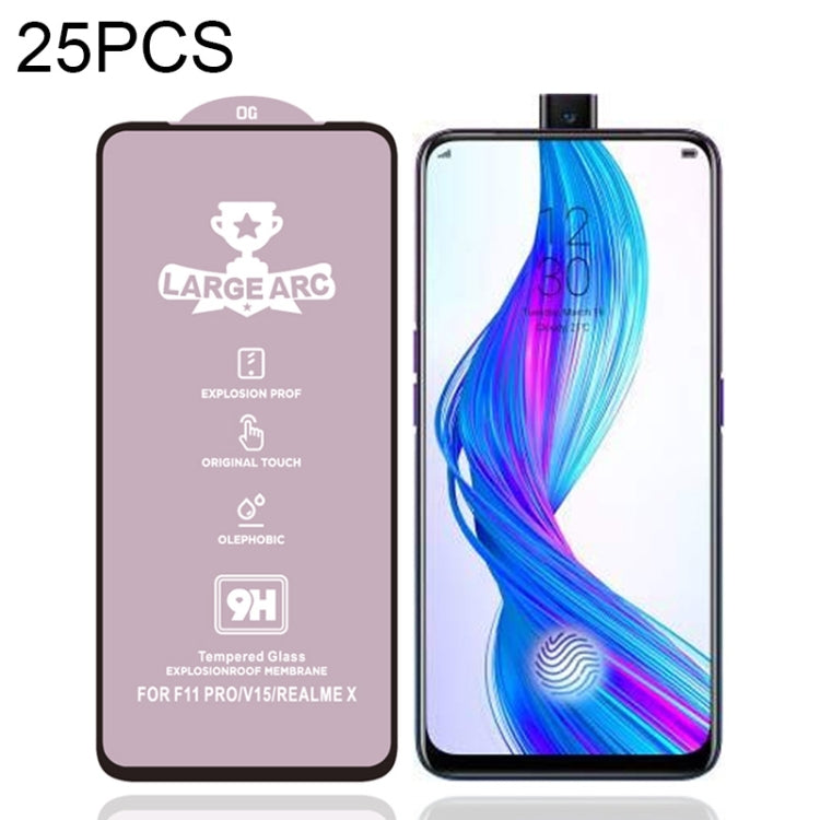 For OPPO Realme X 25 PCS 9H HD High Alumina Full Screen Tempered Glass Film
