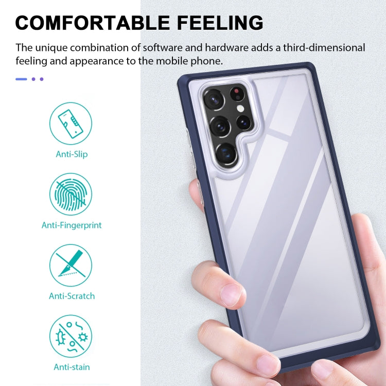 For Samsung Galaxy S22 Ultra 5G Clear Acrylic+PC+TPU Shockproof Phone Case