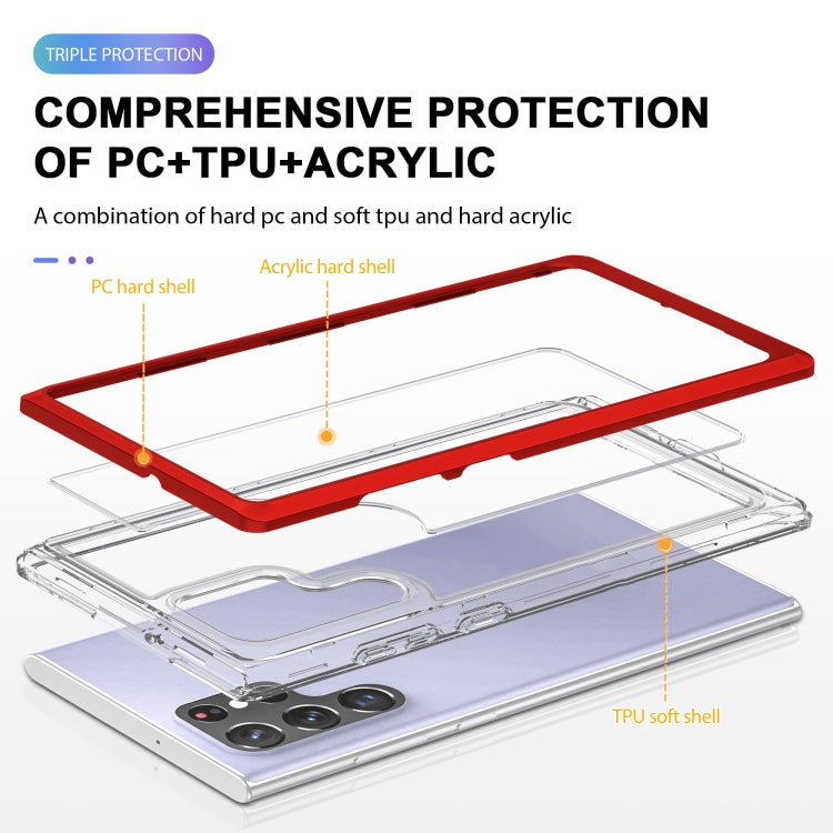 For Samsung Galaxy S22 Ultra 5G Clear Acrylic+PC+TPU Shockproof Phone Case