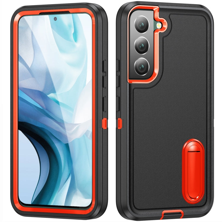 For Samsung Galaxy S22+ 5G 3 in 1 Rugged Holder Phone Case