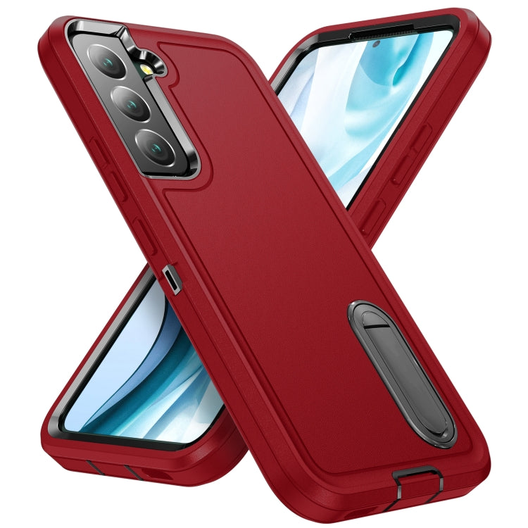 For Samsung Galaxy S22+ 5G 3 in 1 Rugged Holder Phone Case