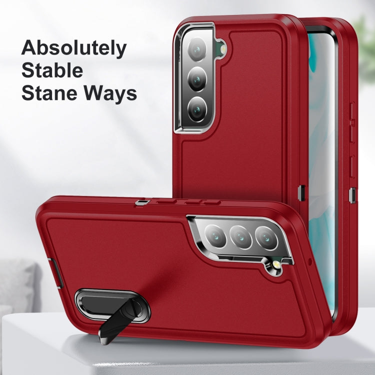 For Samsung Galaxy S22+ 5G 3 in 1 Rugged Holder Phone Case