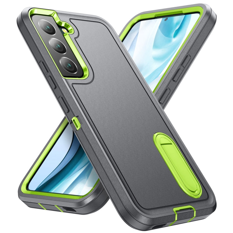 For Samsung Galaxy S22+ 5G 3 in 1 Rugged Holder Phone Case
