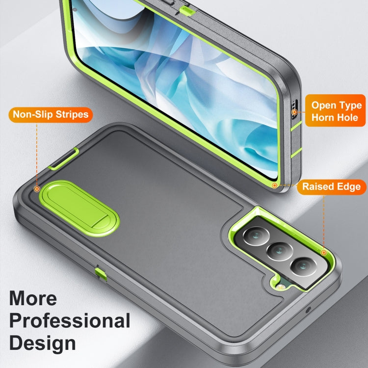 For Samsung Galaxy S22+ 5G 3 in 1 Rugged Holder Phone Case