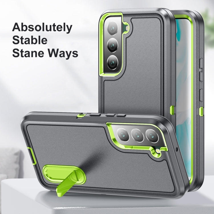 For Samsung Galaxy S22+ 5G 3 in 1 Rugged Holder Phone Case