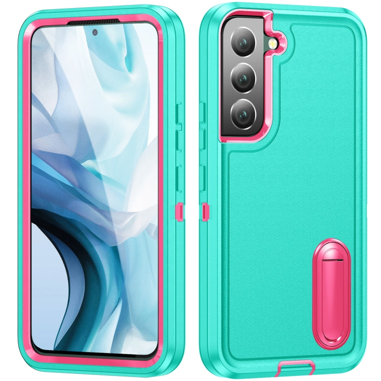 For Samsung Galaxy S22+ 5G 3 in 1 Rugged Holder Phone Case