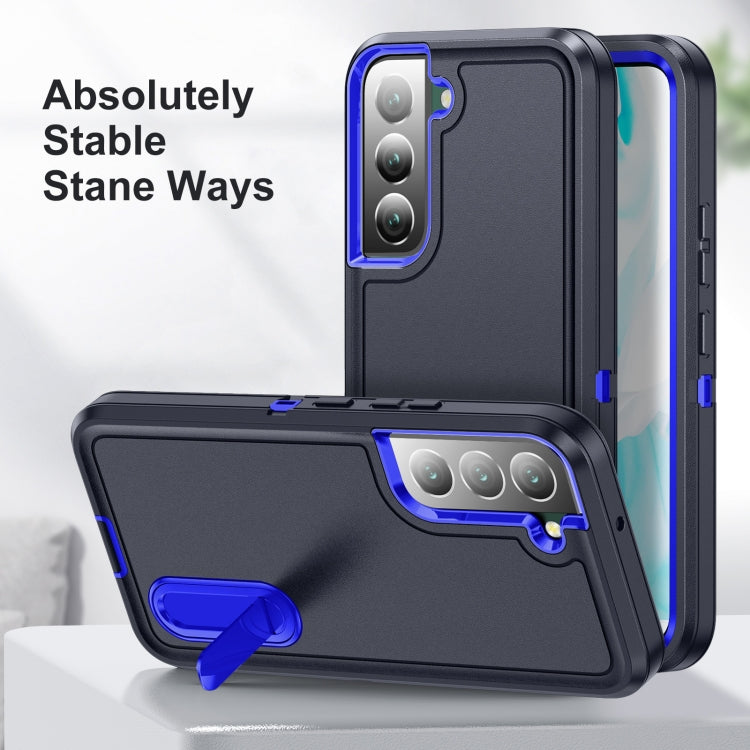 For Samsung Galaxy S22+ 5G 3 in 1 Rugged Holder Phone Case