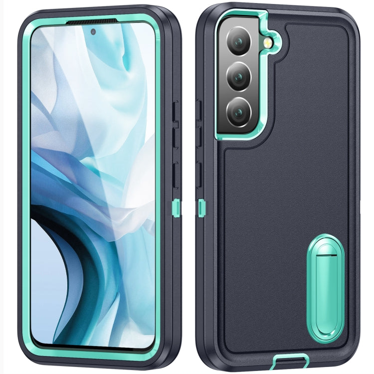 For Samsung Galaxy S22+ 5G 3 in 1 Rugged Holder Phone Case