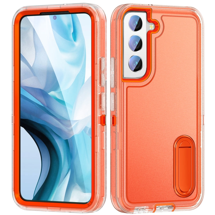For Samsung Galaxy S22+ 5G 3 in 1 Rugged Holder Phone Case