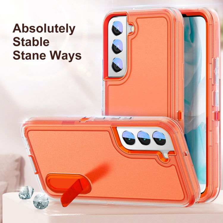 For Samsung Galaxy S22+ 5G 3 in 1 Rugged Holder Phone Case
