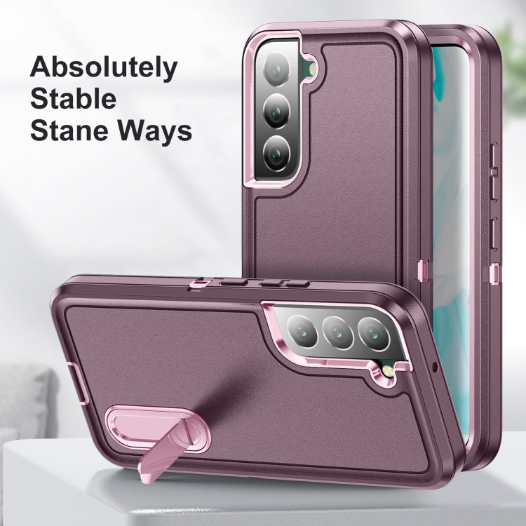 For Samsung Galaxy S22+ 5G 3 in 1 Rugged Holder Phone Case