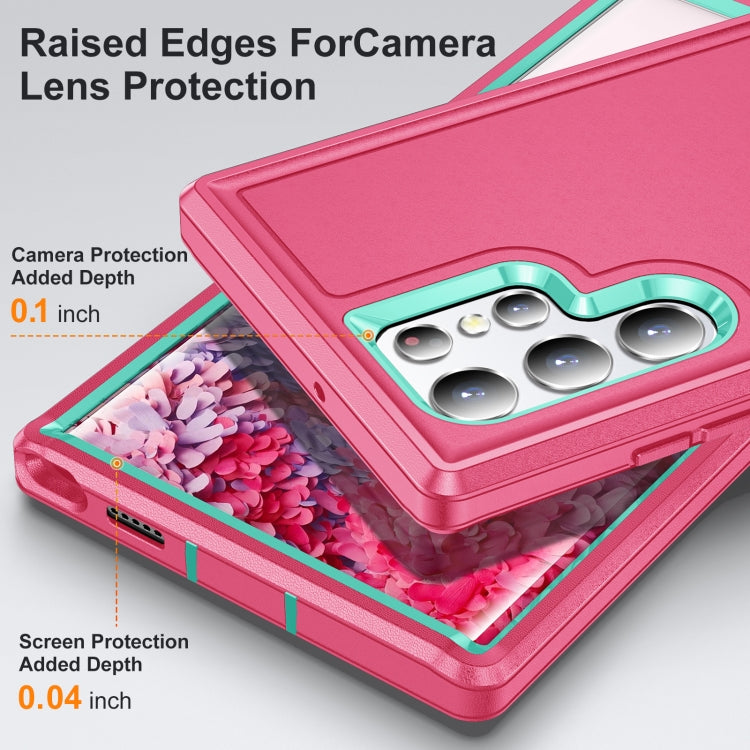 For Samsung Galaxy S22 Ultra 5G 3 in 1 Rugged Holder Phone Case