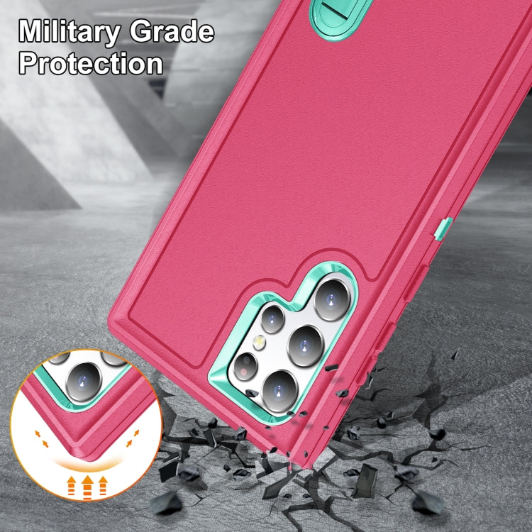 For Samsung Galaxy S22 Ultra 5G 3 in 1 Rugged Holder Phone Case
