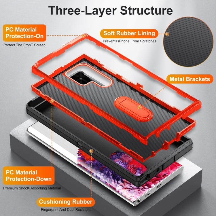For Samsung Galaxy S22 Ultra 5G 3 in 1 Rugged Holder Phone Case