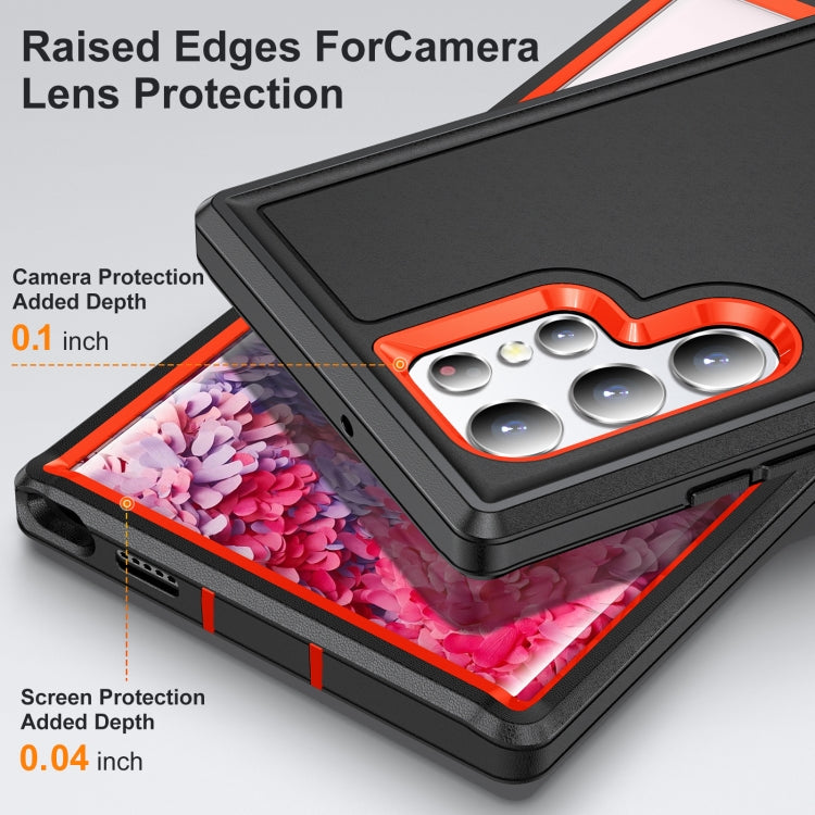 For Samsung Galaxy S22 Ultra 5G 3 in 1 Rugged Holder Phone Case