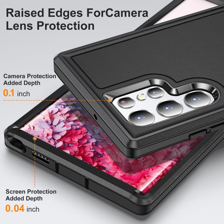 For Samsung Galaxy S22 Ultra 5G 3 in 1 Rugged Holder Phone Case