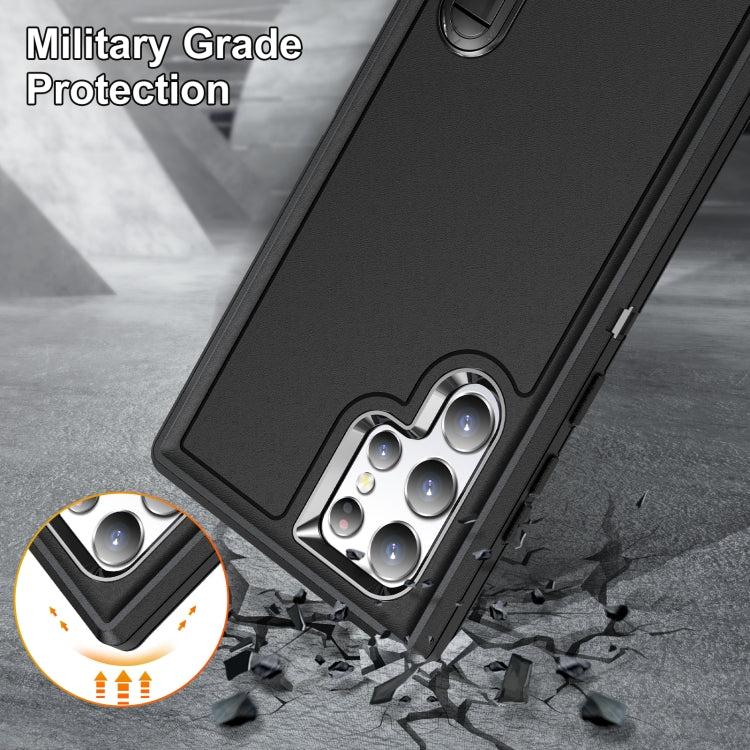 For Samsung Galaxy S22 Ultra 5G 3 in 1 Rugged Holder Phone Case