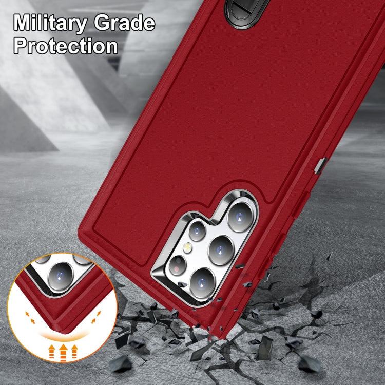 For Samsung Galaxy S22 Ultra 5G 3 in 1 Rugged Holder Phone Case