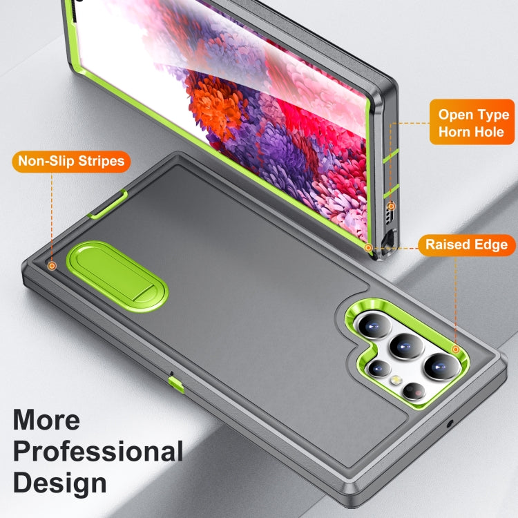 For Samsung Galaxy S22 Ultra 5G 3 in 1 Rugged Holder Phone Case