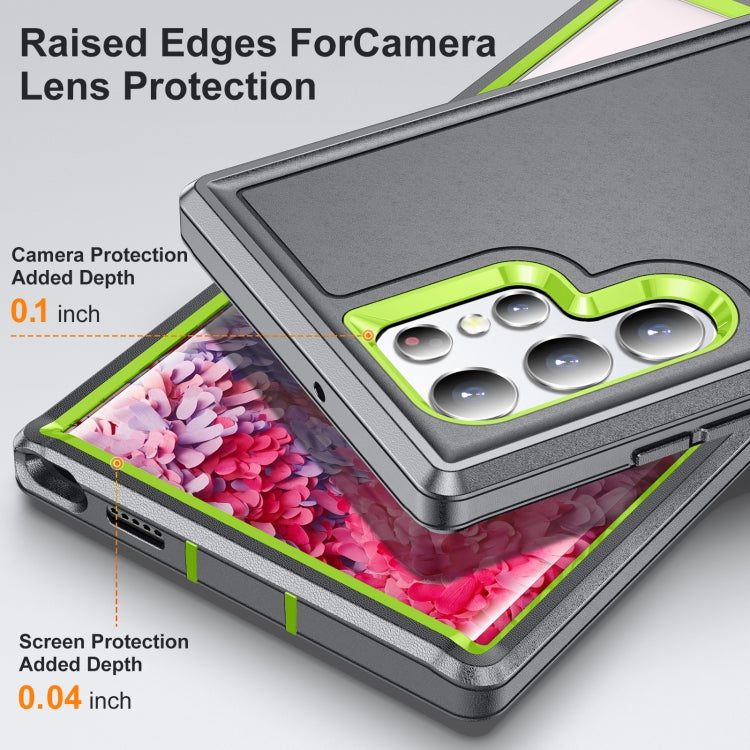 For Samsung Galaxy S22 Ultra 5G 3 in 1 Rugged Holder Phone Case