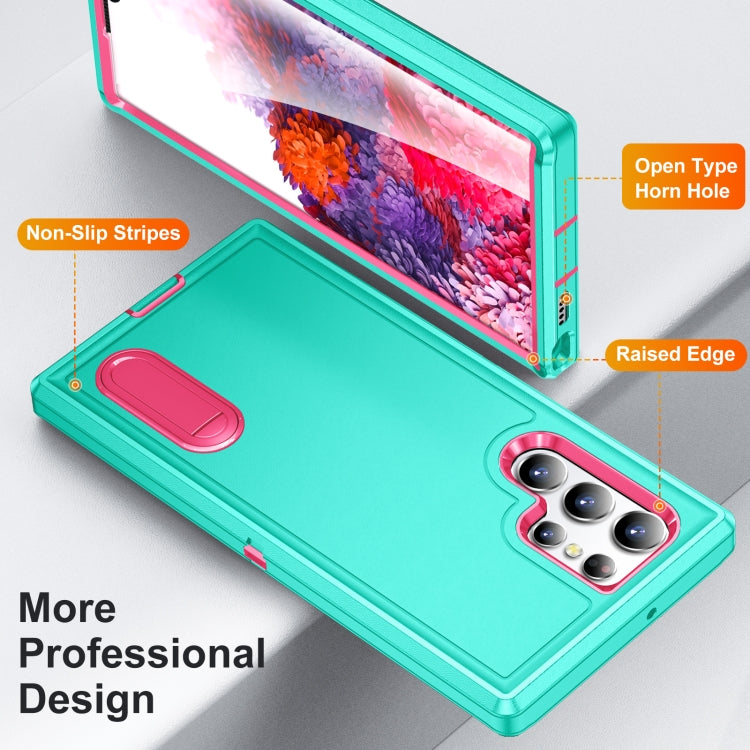 For Samsung Galaxy S22 Ultra 5G 3 in 1 Rugged Holder Phone Case