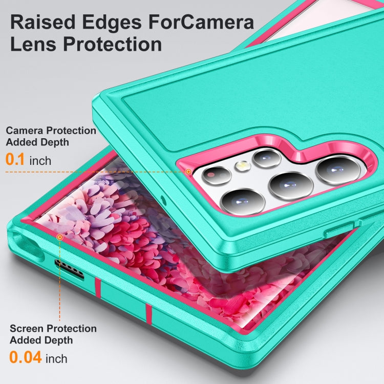For Samsung Galaxy S22 Ultra 5G 3 in 1 Rugged Holder Phone Case