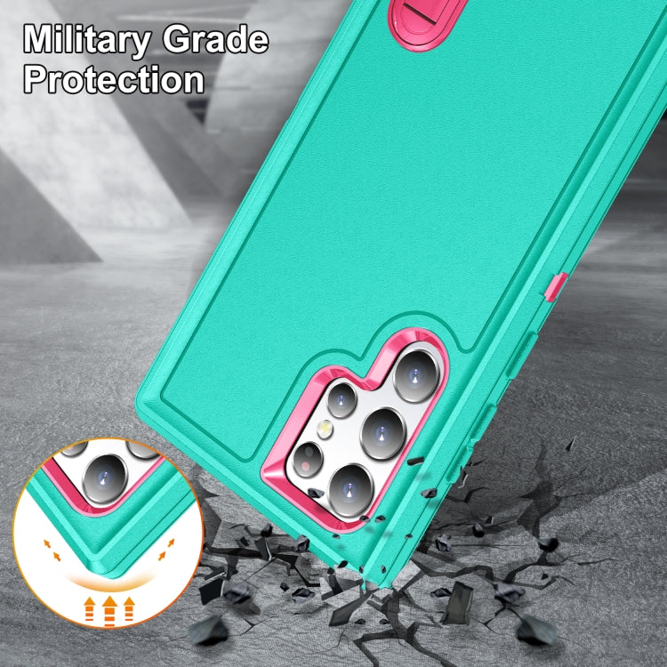 For Samsung Galaxy S22 Ultra 5G 3 in 1 Rugged Holder Phone Case