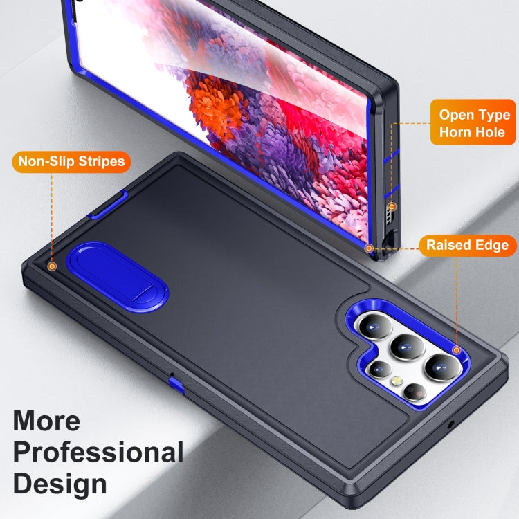 For Samsung Galaxy S22 Ultra 5G 3 in 1 Rugged Holder Phone Case