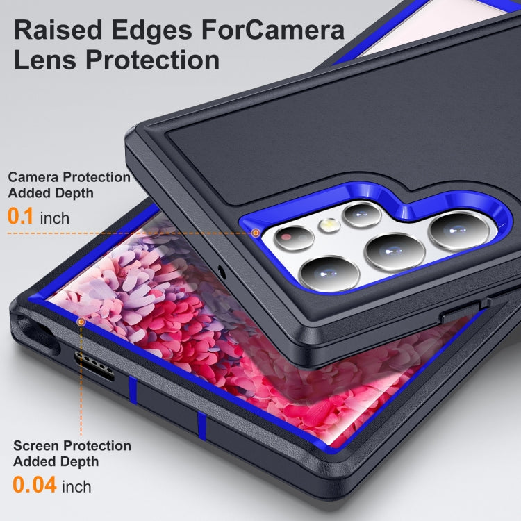 For Samsung Galaxy S22 Ultra 5G 3 in 1 Rugged Holder Phone Case