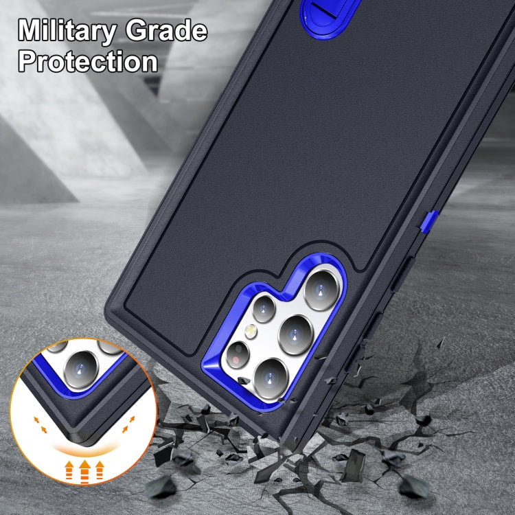 For Samsung Galaxy S22 Ultra 5G 3 in 1 Rugged Holder Phone Case