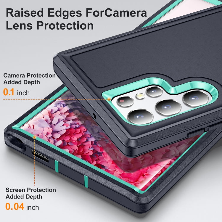 For Samsung Galaxy S22 Ultra 5G 3 in 1 Rugged Holder Phone Case
