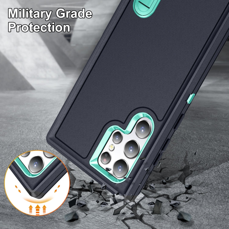 For Samsung Galaxy S22 Ultra 5G 3 in 1 Rugged Holder Phone Case