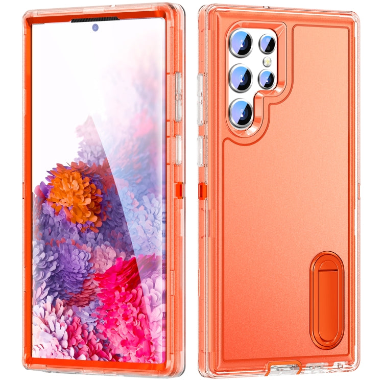 For Samsung Galaxy S22 Ultra 5G 3 in 1 Rugged Holder Phone Case