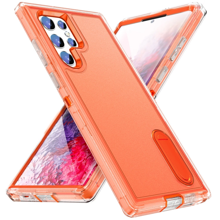 For Samsung Galaxy S22 Ultra 5G 3 in 1 Rugged Holder Phone Case