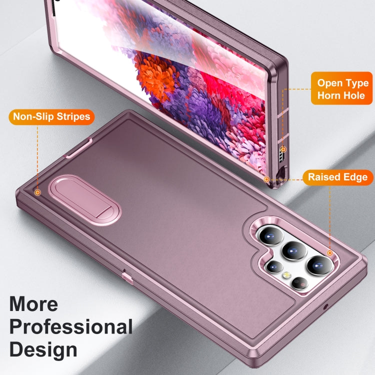 For Samsung Galaxy S22 Ultra 5G 3 in 1 Rugged Holder Phone Case