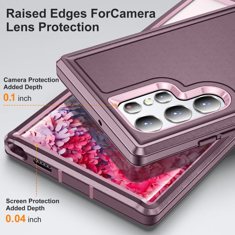 For Samsung Galaxy S22 Ultra 5G 3 in 1 Rugged Holder Phone Case