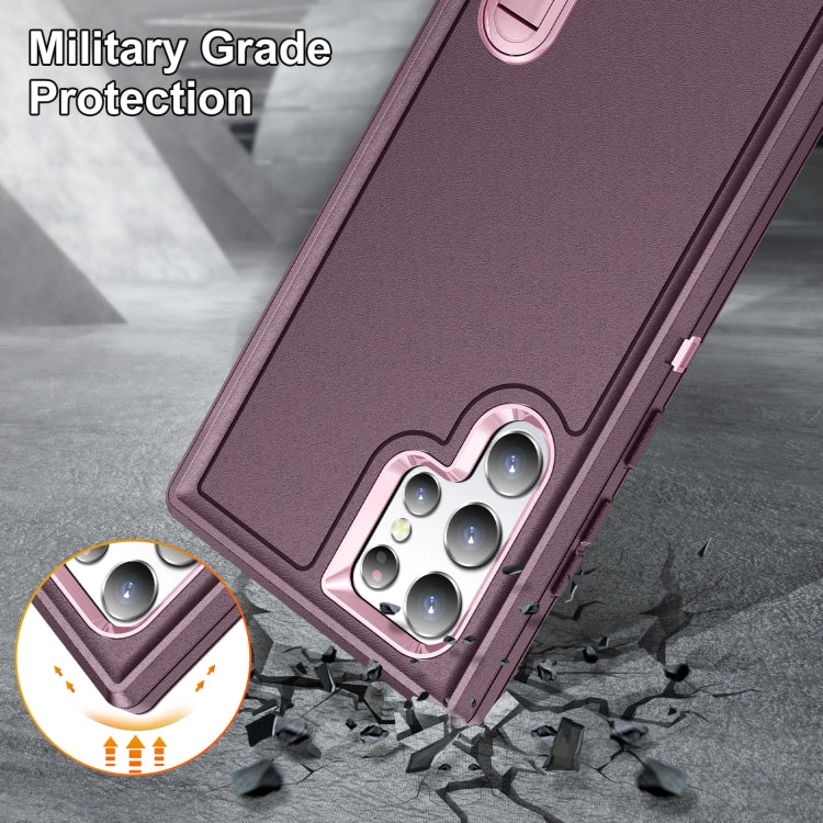 For Samsung Galaxy S22 Ultra 5G 3 in 1 Rugged Holder Phone Case