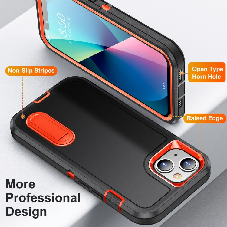 For iPhone 13 mini 3 in 1 Rugged Holder Phone Case