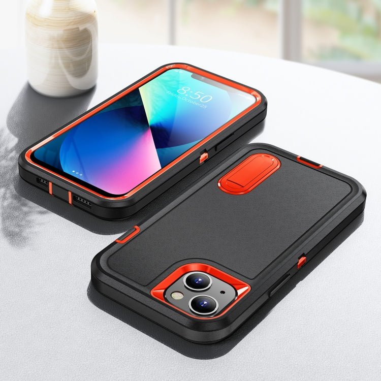 For iPhone 13 mini 3 in 1 Rugged Holder Phone Case