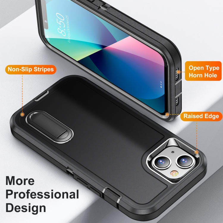 For iPhone 13 mini 3 in 1 Rugged Holder Phone Case