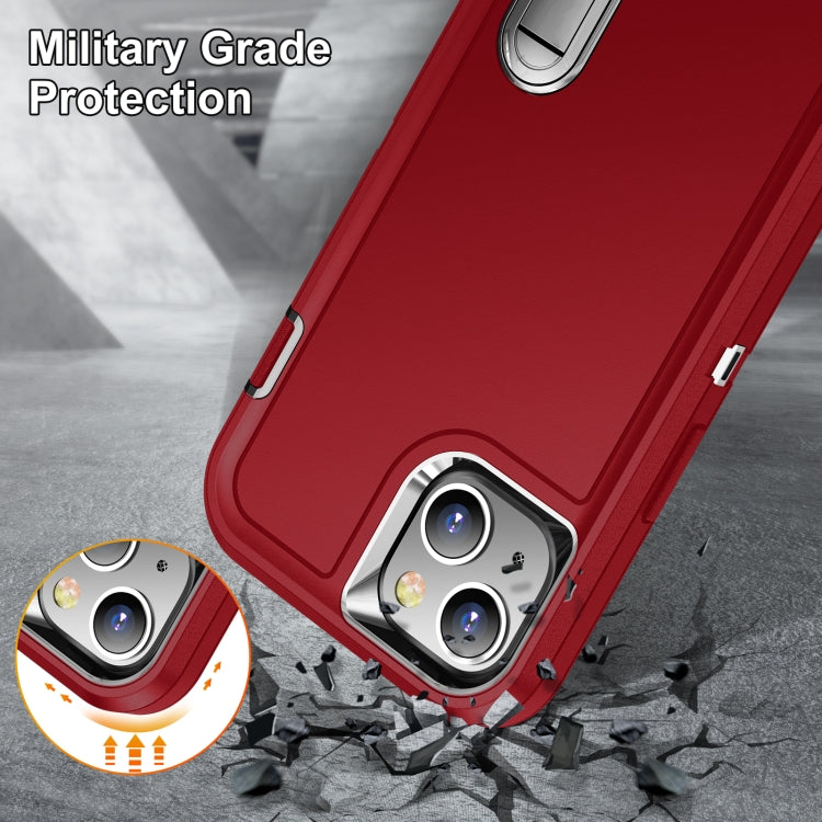 For iPhone 13 mini 3 in 1 Rugged Holder Phone Case