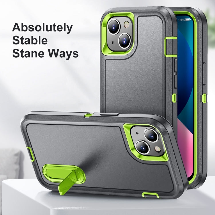 For iPhone 13 mini 3 in 1 Rugged Holder Phone Case