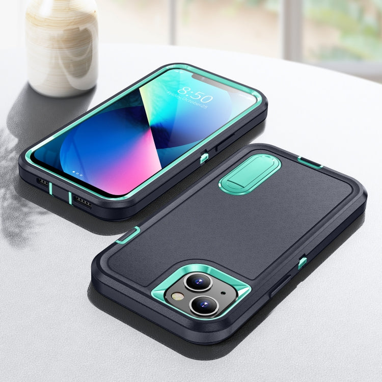 For iPhone 13 mini 3 in 1 Rugged Holder Phone Case