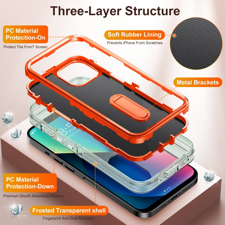 For iPhone 13 mini 3 in 1 Rugged Holder Phone Case
