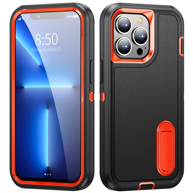 For iPhone 13 Pro Max 3 in 1 Rugged Holder Phone Case