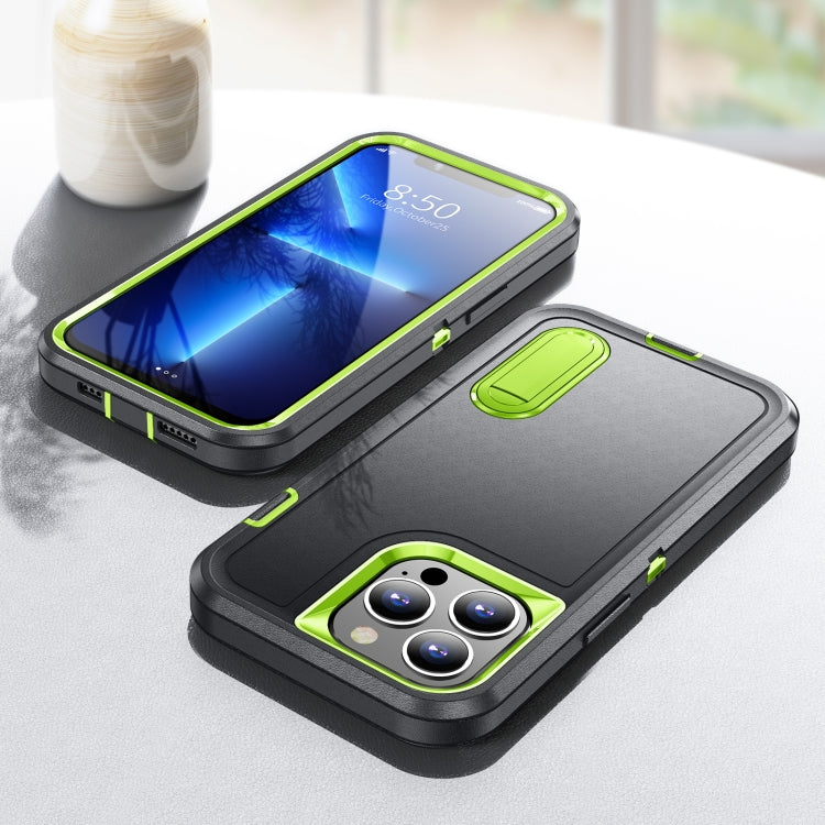 For iPhone 13 Pro Max 3 in 1 Rugged Holder Phone Case