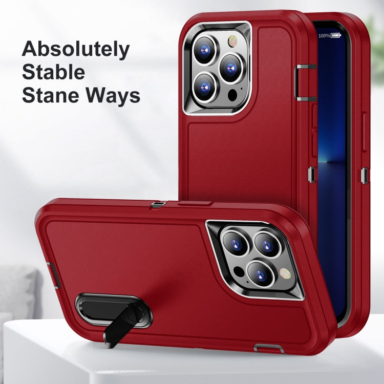 For iPhone 12 Pro Max 3 in 1 Rugged Holder Phone Case