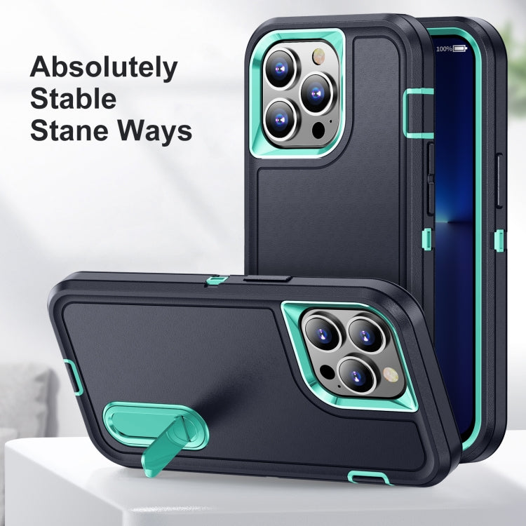 For iPhone 12 Pro Max 3 in 1 Rugged Holder Phone Case