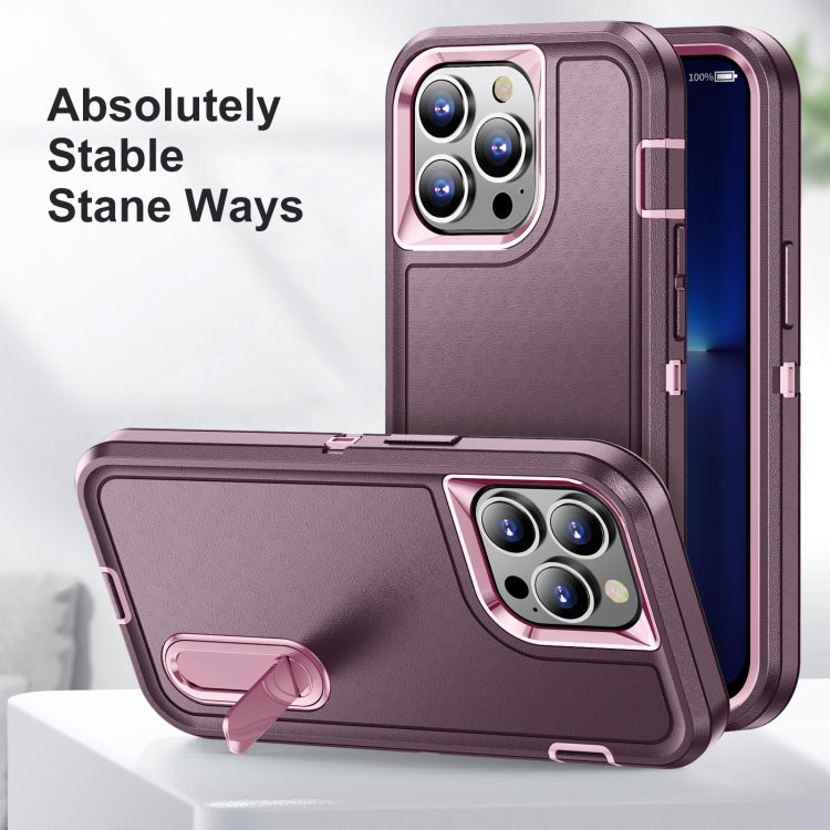For iPhone 12 Pro Max 3 in 1 Rugged Holder Phone Case