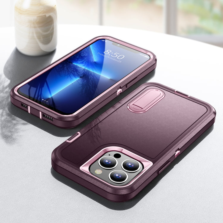 For iPhone 12 Pro Max 3 in 1 Rugged Holder Phone Case